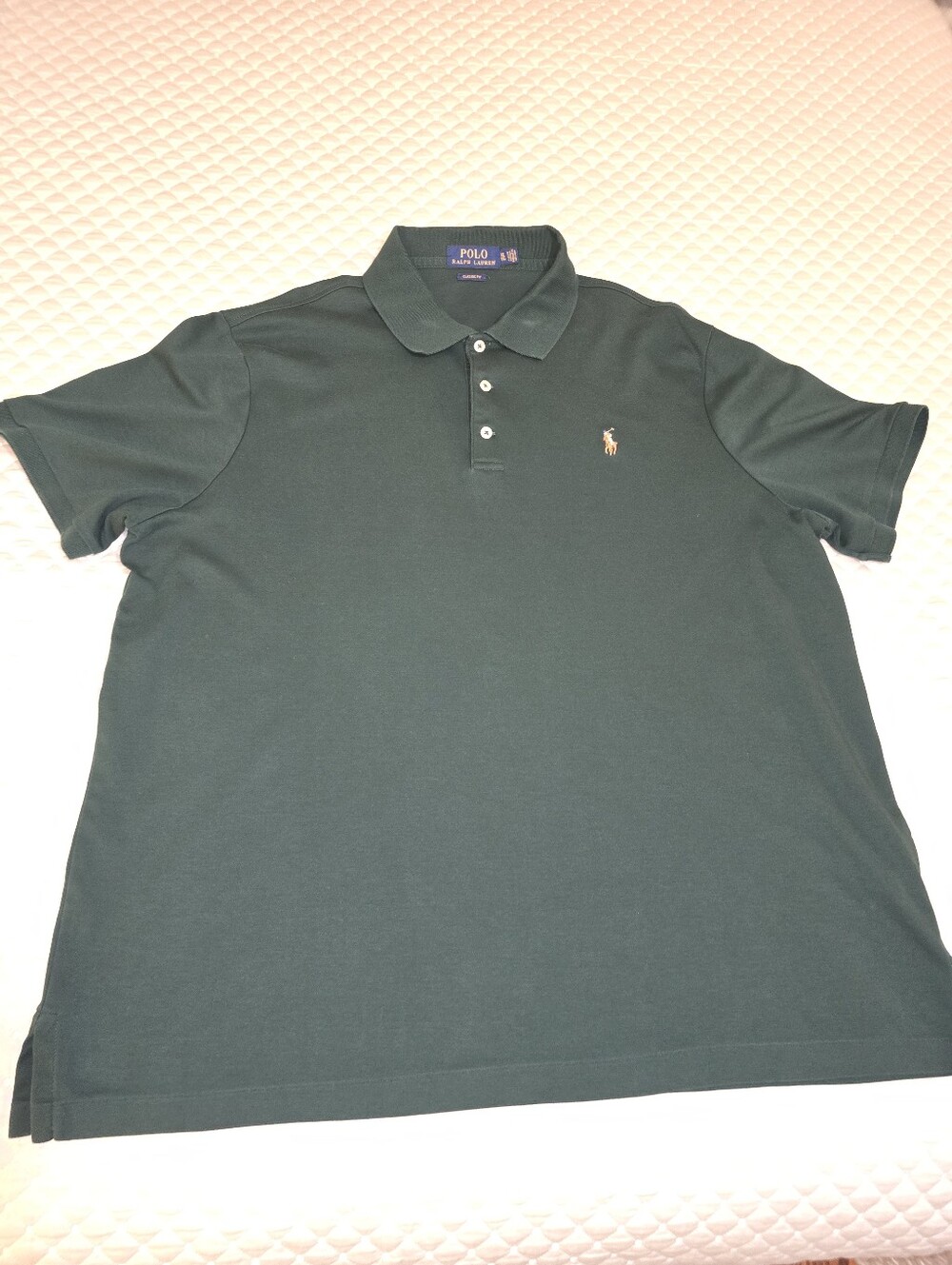 XL - Polo by Ralph Lauren Dark Green Short-Sleeve Classic Pique Polo. (PRISTINE)